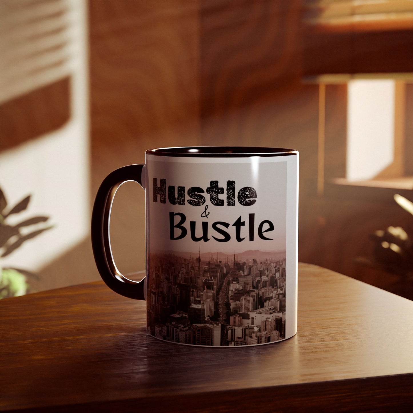 Hustle & Bustle Accent Mug — 11oz Cityscape Coffee Cup