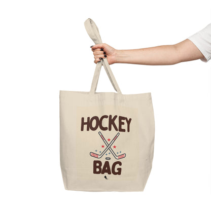 Hockey Bag Canvas Tote – Ice Hockey Tote with Crossed Sticks Design