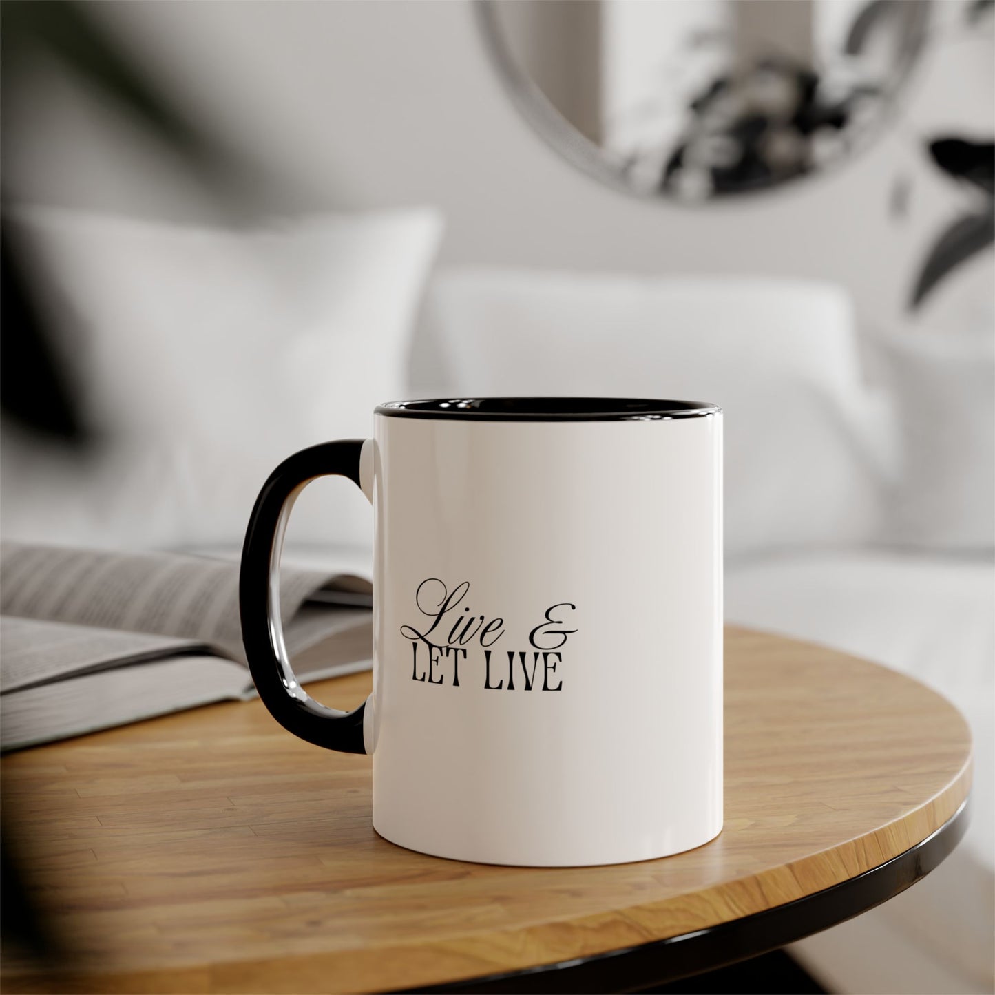 Live & Let Live Accent Mug — 11oz Inspirational Coffee Cup