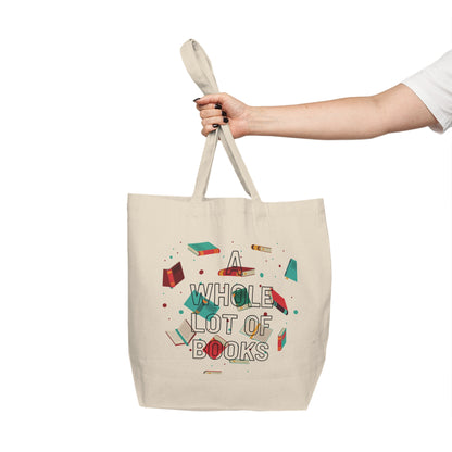 Canvas Tote Bag – “Whole Lot of Books” Booklover Library Shopper Tote
