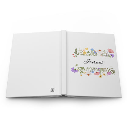 Floral Garden Hardcover Journal — "Journal" Matte Notebook for Daily Notes, Gratitude, & Gifting