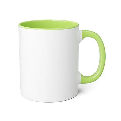 Coffee Break mug | Accent 11oz ceramic mug, black handle and rim/multiple colors/ calm/ simple