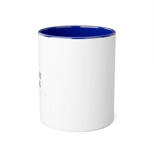 Coffee Break mug | Accent 11oz ceramic mug, black handle and rim/multiple colors/ calm/ simple