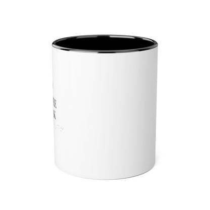 Coffee Break mug | Accent 11oz ceramic mug, black handle and rim/multiple colors/ calm/ simple