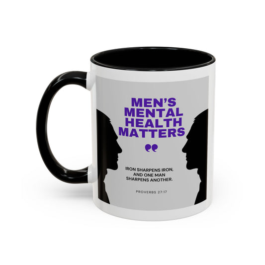 Men's Mental Health Accent Coffee Mug — 'men'mental health' Supportive Ceramic Mug
