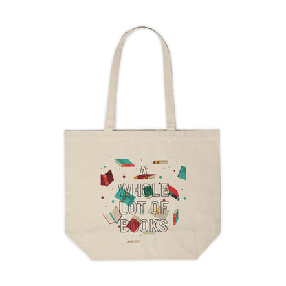 Canvas Tote Bag – “Whole Lot of Books” Booklover Library Shopper Tote