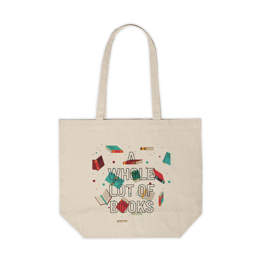 Canvas Tote Bag – “Whole Lot of Books” Booklover Library Shopper Tote
