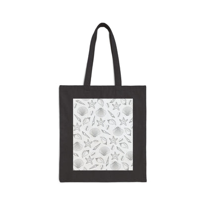 Seashell Pattern Tote Bag | Beach Shells Canvas Tote