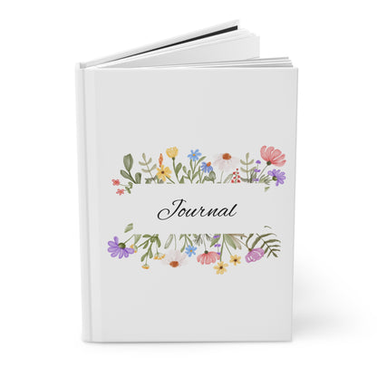 Floral Garden Hardcover Journal — "Journal" Matte Notebook for Daily Notes, Gratitude, & Gifting