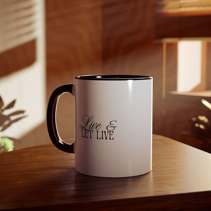 Live & Let Live Accent Mug — 11oz Inspirational Coffee Cup