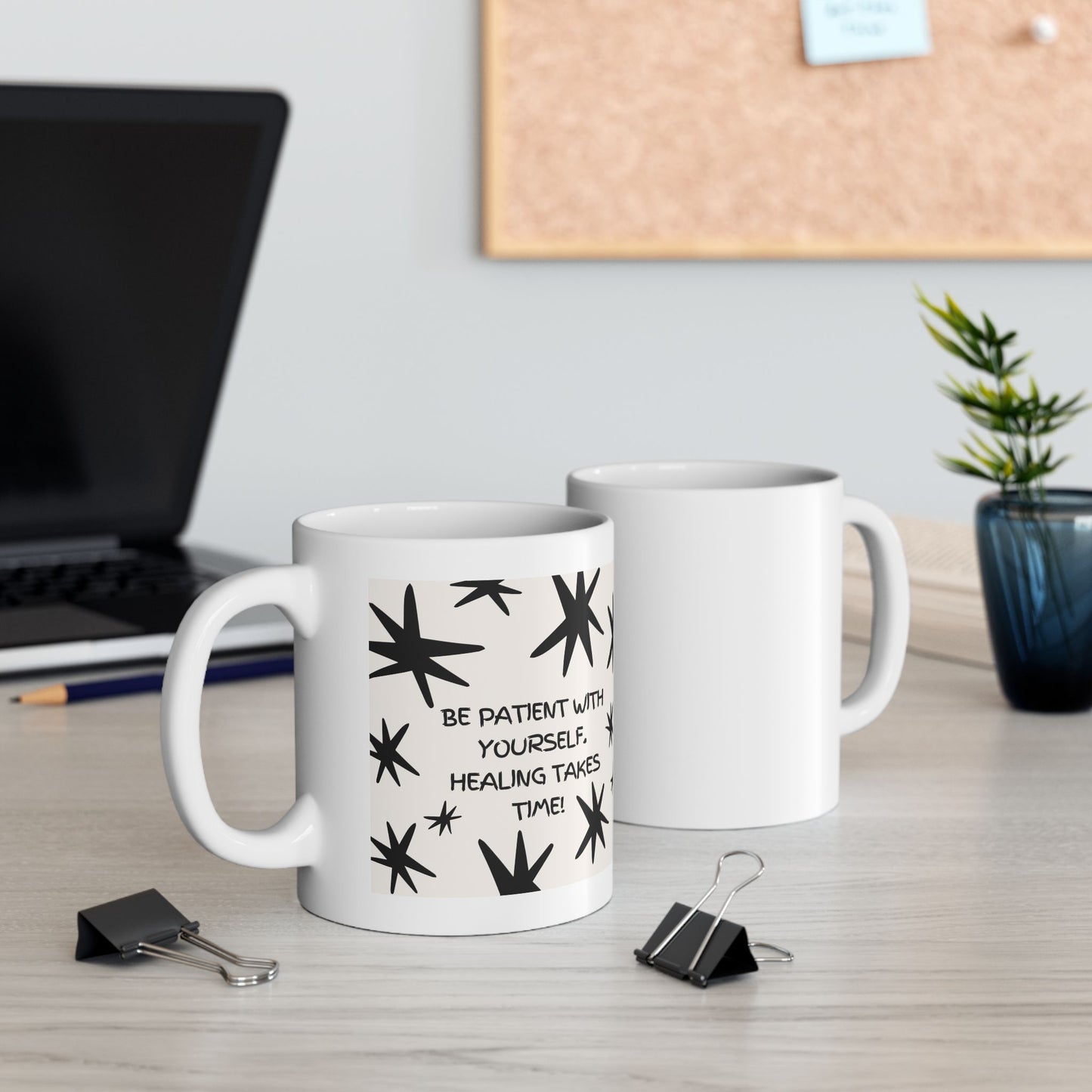 Inspirational Starburst Ceramic Mug – Motivational Quote Coffee Cup (11oz, 15oz)