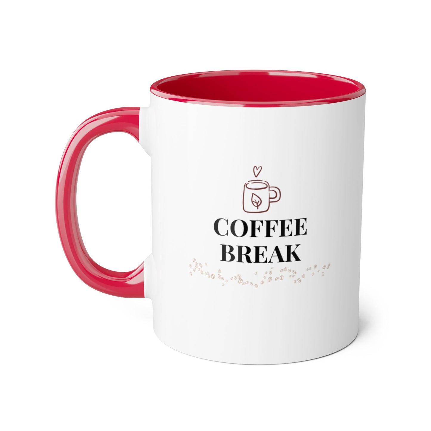 Coffee Break mug | Accent 11oz ceramic mug, black handle and rim/multiple colors/ calm/ simple