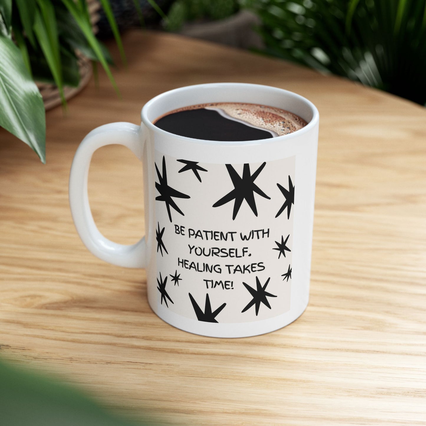Inspirational Starburst Ceramic Mug – Motivational Quote Coffee Cup (11oz, 15oz)