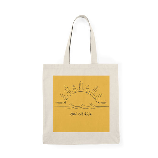 Sun Chaser Tote Bag — Yellow Sunrise Canvas Market Tote