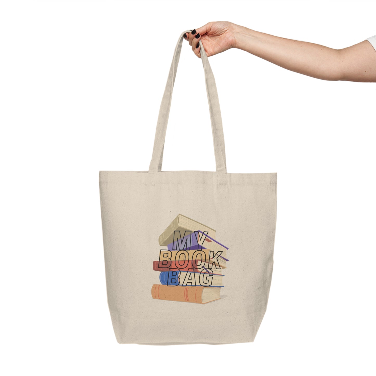 Book Lover Canvas Tote — "My Book Bag" Printed Library Tote