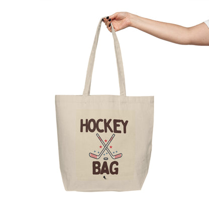 Hockey Bag Canvas Tote – Ice Hockey Tote with Crossed Sticks Design