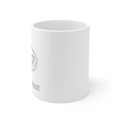 Coffee Shop Sketch Mug — Hand-Drawn Cafe Ceramic Coffee Mug