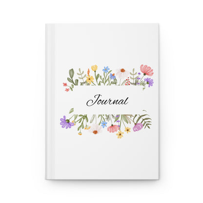Floral Garden Hardcover Journal — "Journal" Matte Notebook for Daily Notes, Gratitude, & Gifting