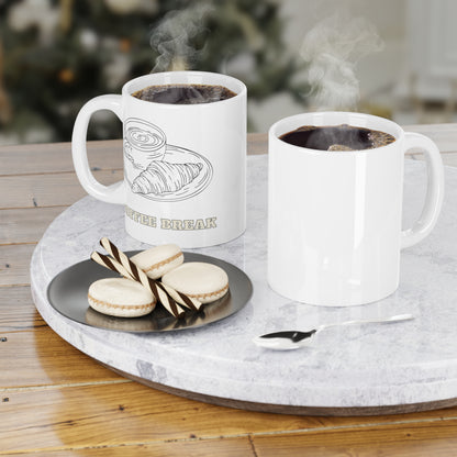Coffee Shop Sketch Mug — Hand-Drawn Cafe Ceramic Coffee Mug