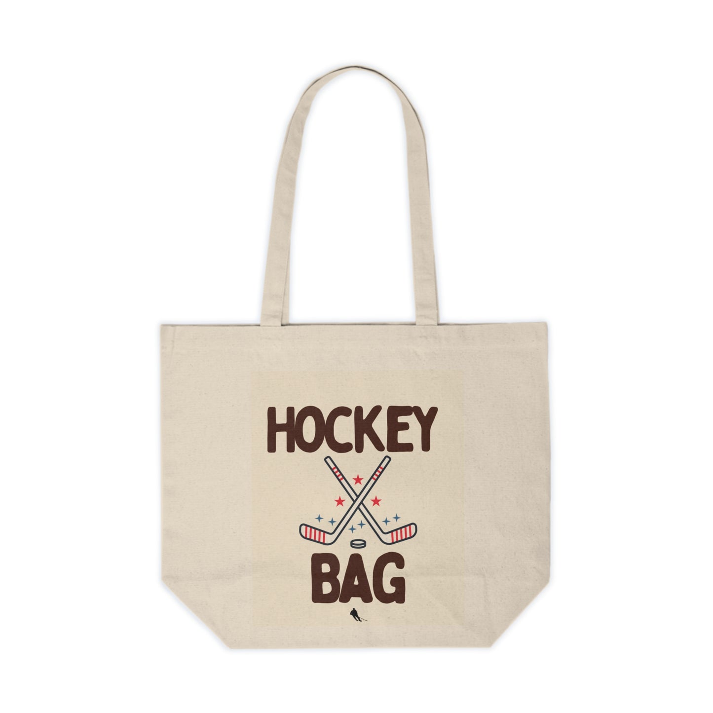 Hockey Bag Canvas Tote – Ice Hockey Tote with Crossed Sticks Design