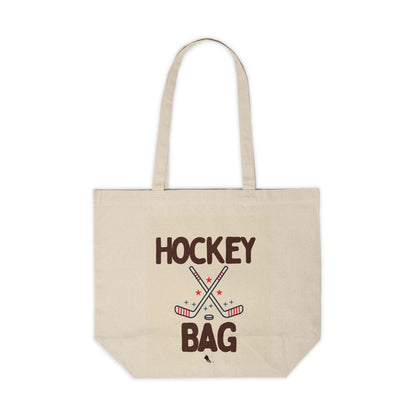 Hockey Bag Canvas Tote – Ice Hockey Tote with Crossed Sticks Design