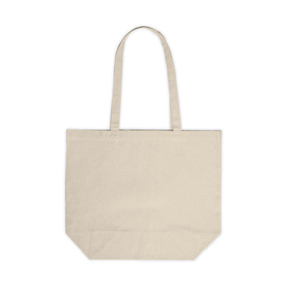 Canvas Tote Bag — "Happy Place" Floral Book Illustration