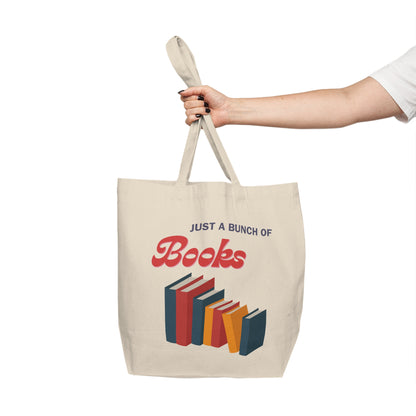 Canvas Tote Bag – “Just a Bunch of Books” Book Lover Shopping Tote