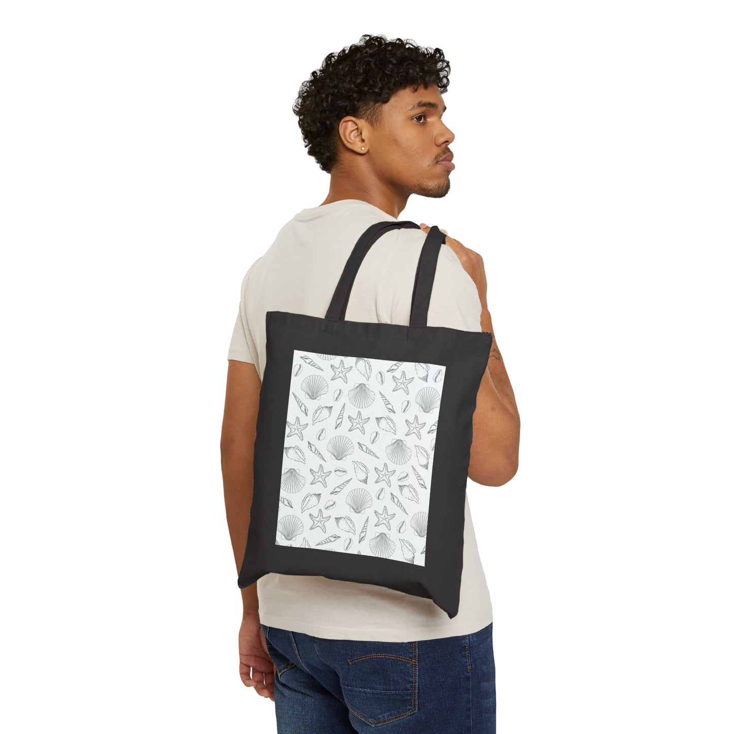 Seashell Pattern Tote Bag | Beach Shells Canvas Tote