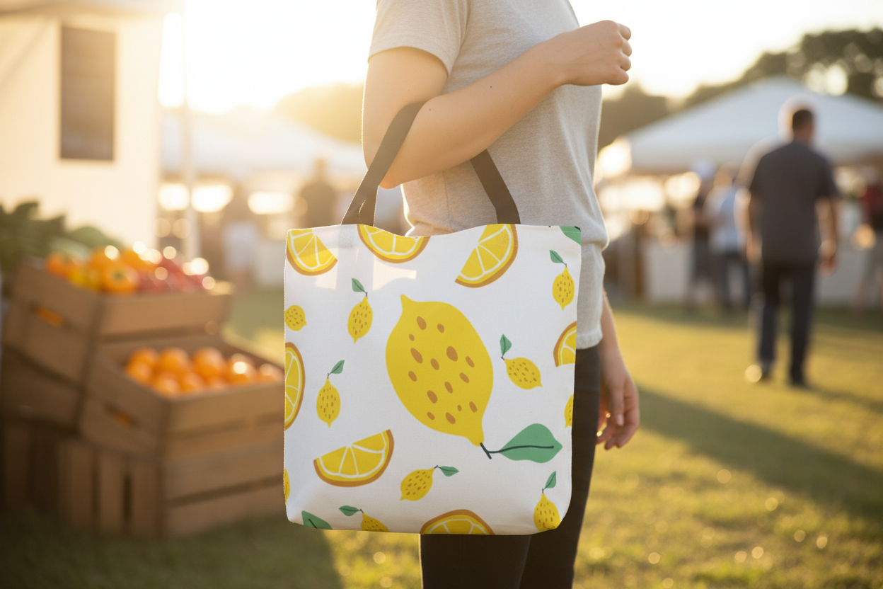 Lemon Pattern Tote Bag lifestyle